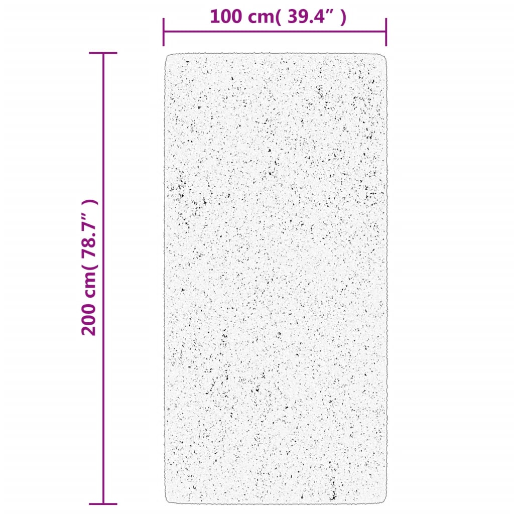 Covor pufos cu fire înalte, bej și antracit modern, 100x200 cm