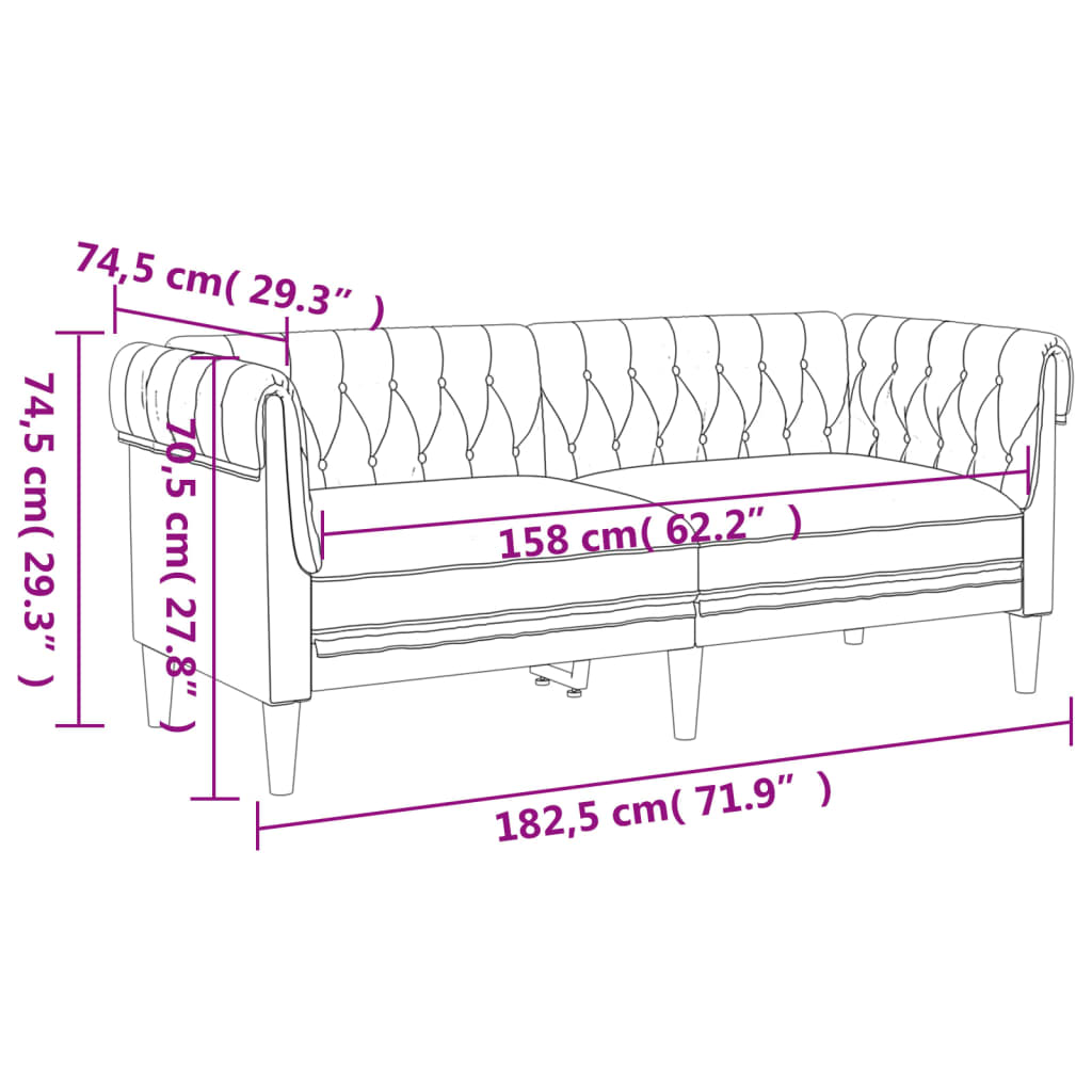Set de canapele, 2 piese, crem, material textil