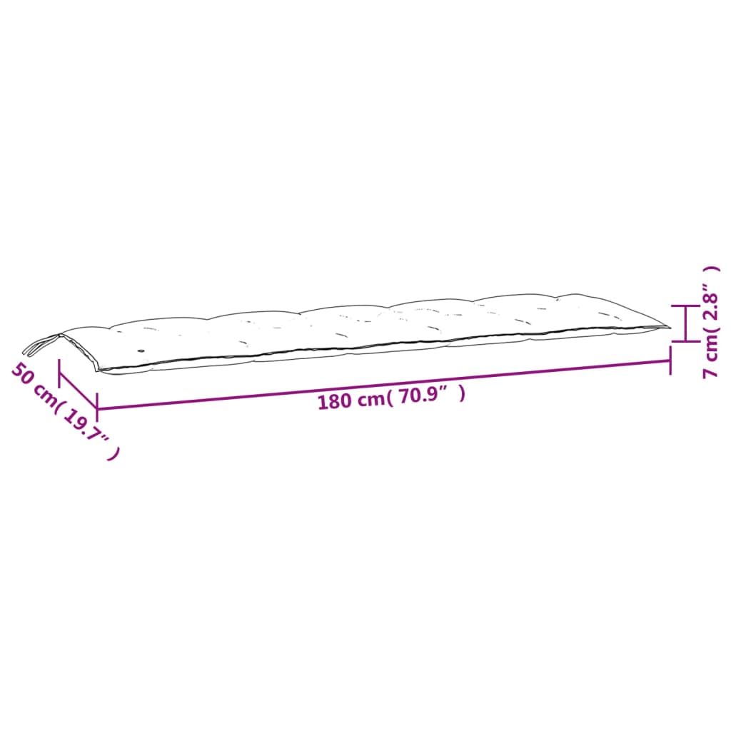 Perne bancă de grădină 2 buc., model frunze, 180x50x7cm, textil