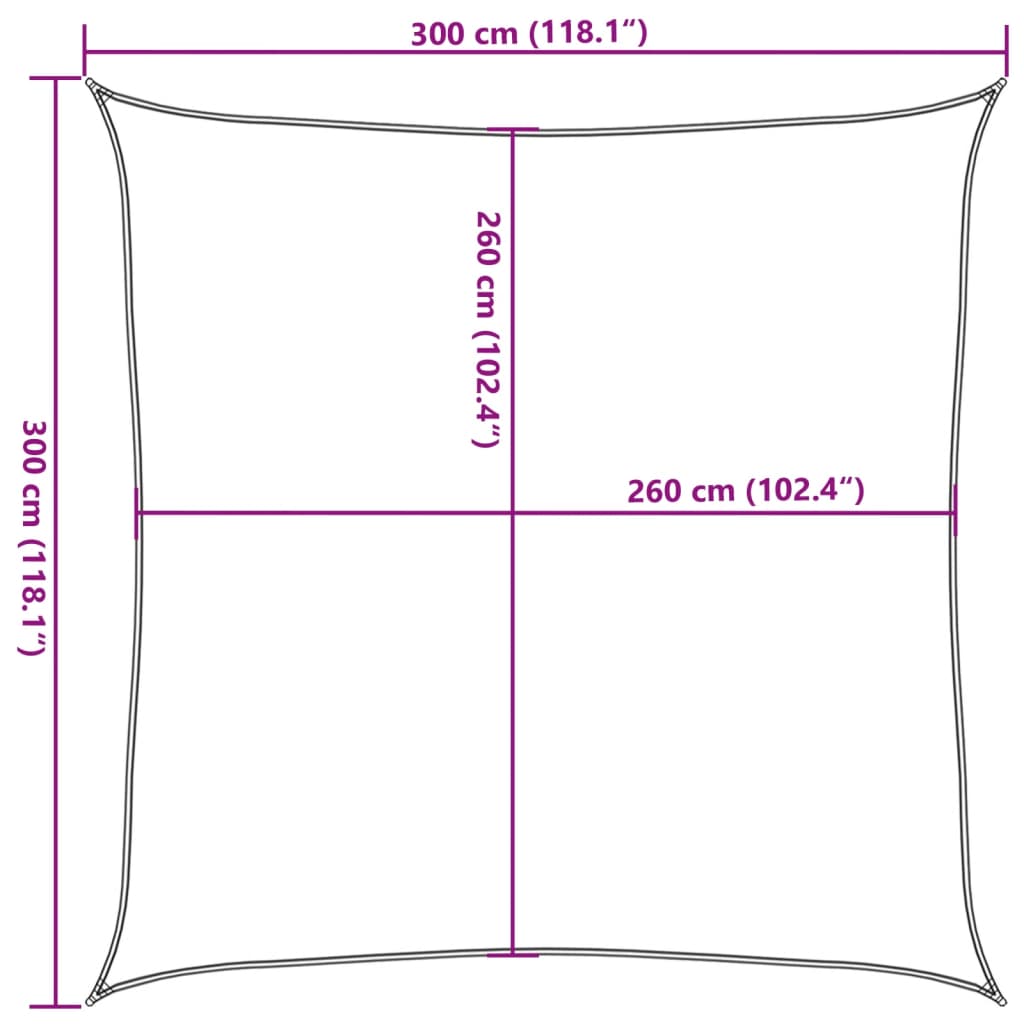 Parasolar, nisipiu, 3x3 m, 100% poliester Oxford