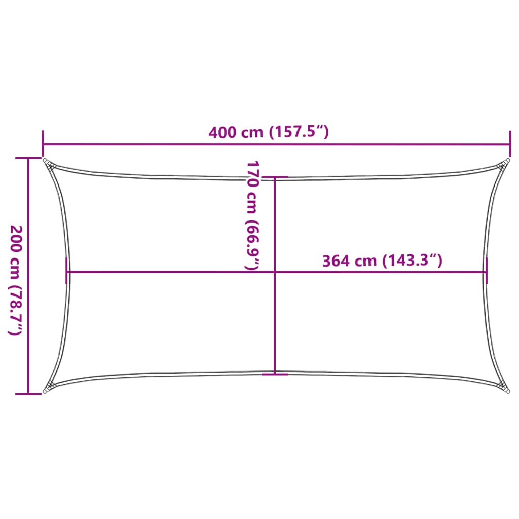 Parasolar, gri deschis, 4x2 m, 100% poliester Oxford