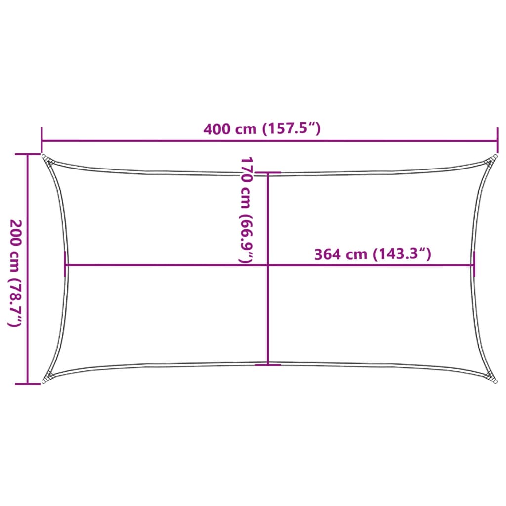Parasolar, nisipiu, 4x2 m, 100% poliester Oxford