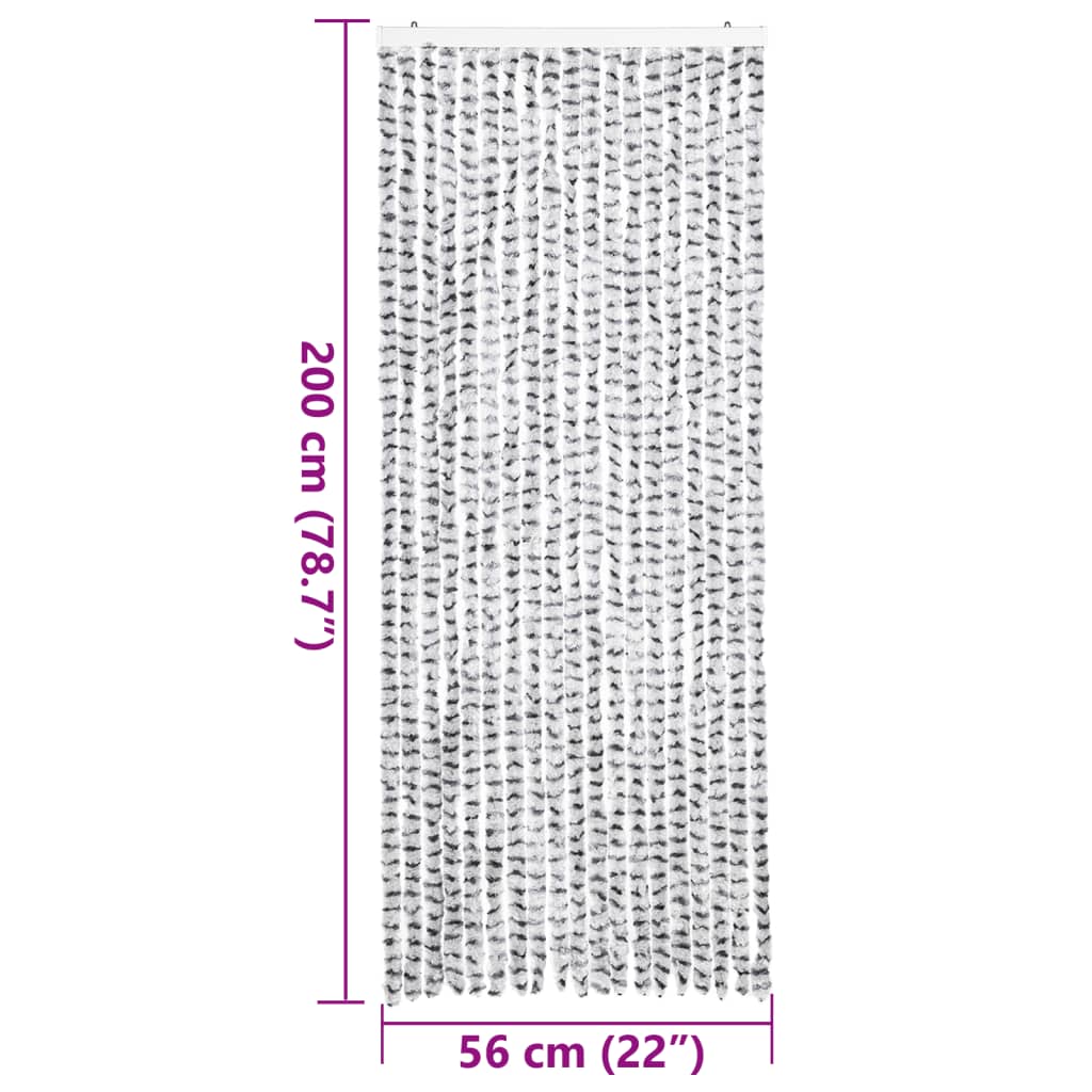 Perdea pentru insecte gri deschis și gri închis56x200cm chenille