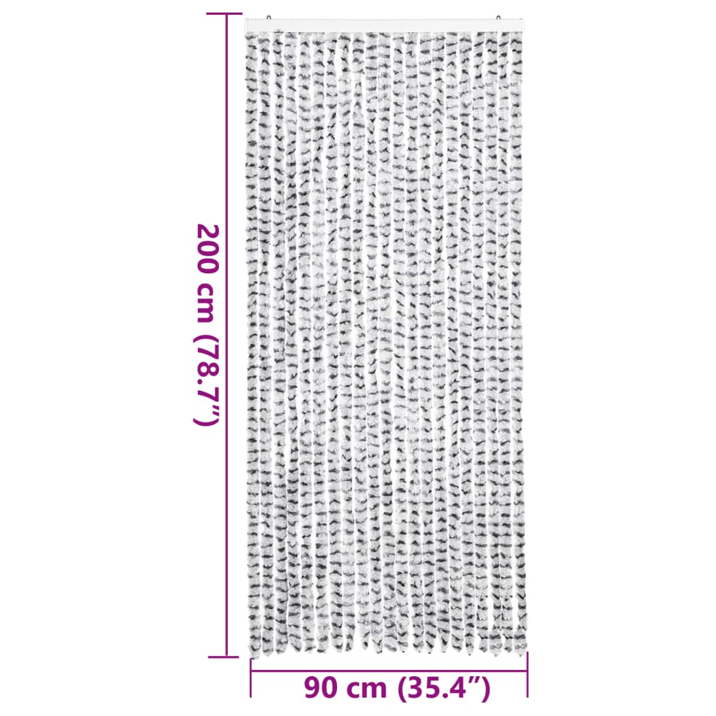 Perdea pentru insecte gri deschis și gri închis90x200cm chenille