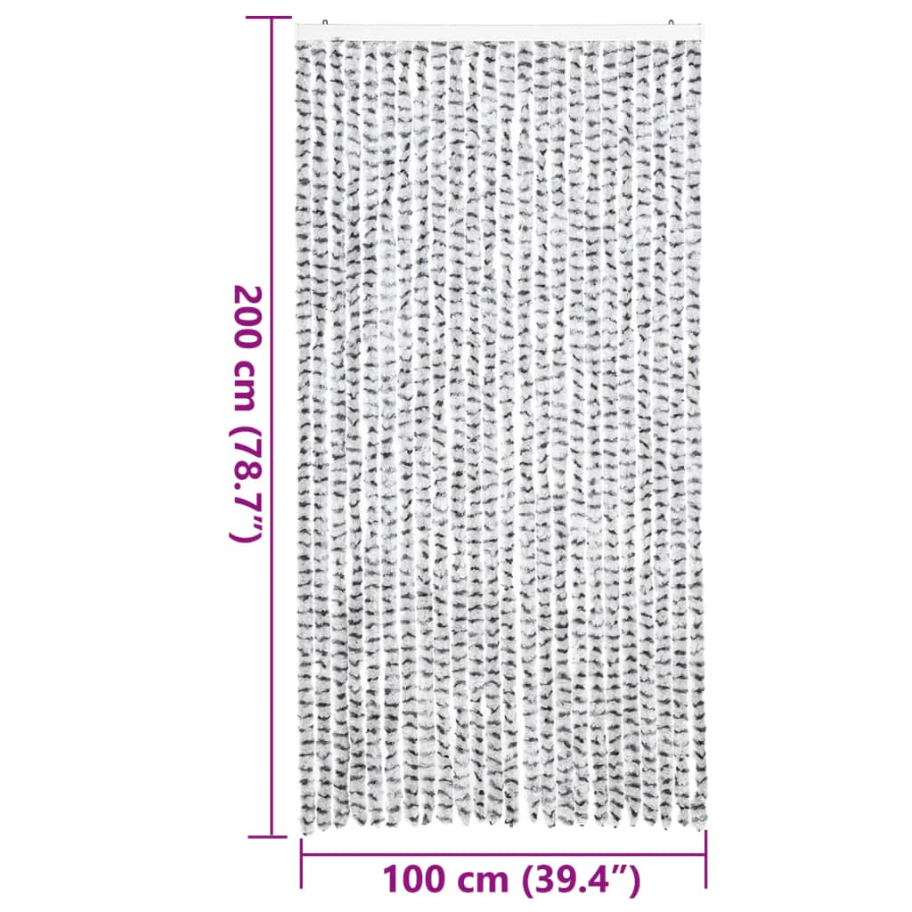 Perdea pentru insecte gri deschis și gri închis100x200cmchenille
