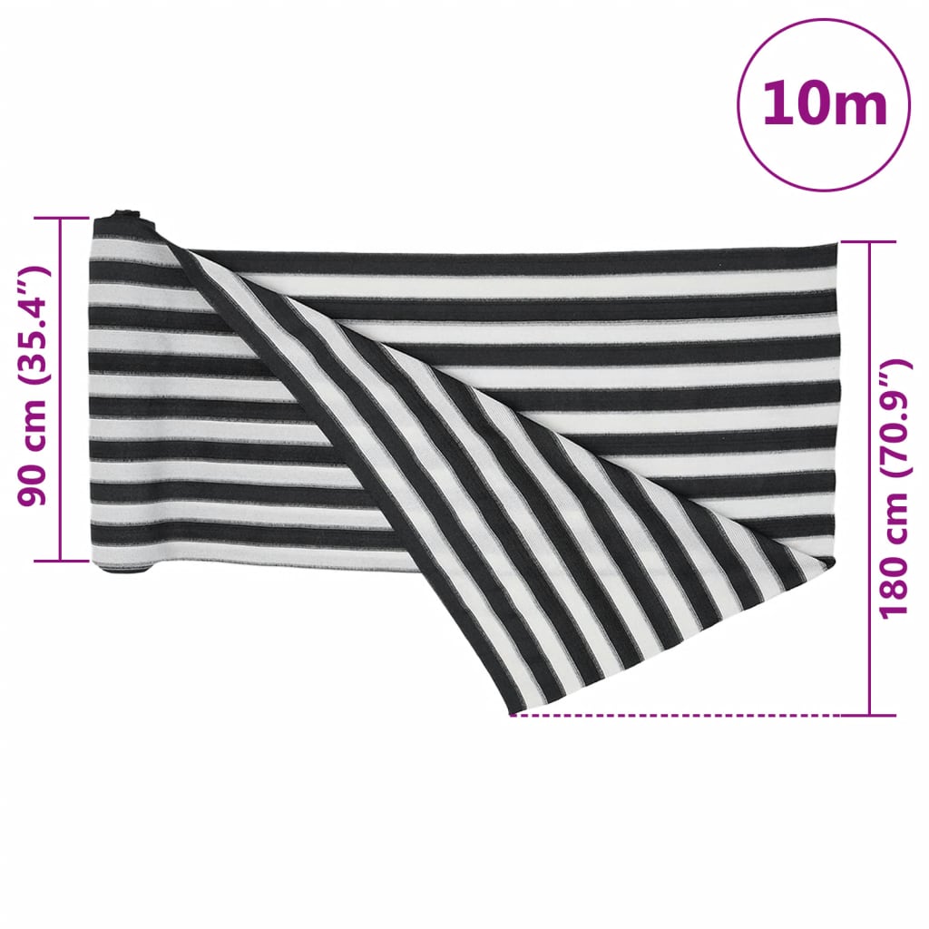 Plasă protecție intimitate antracit/alb 1,8x10 m HDPE 75 g/m²