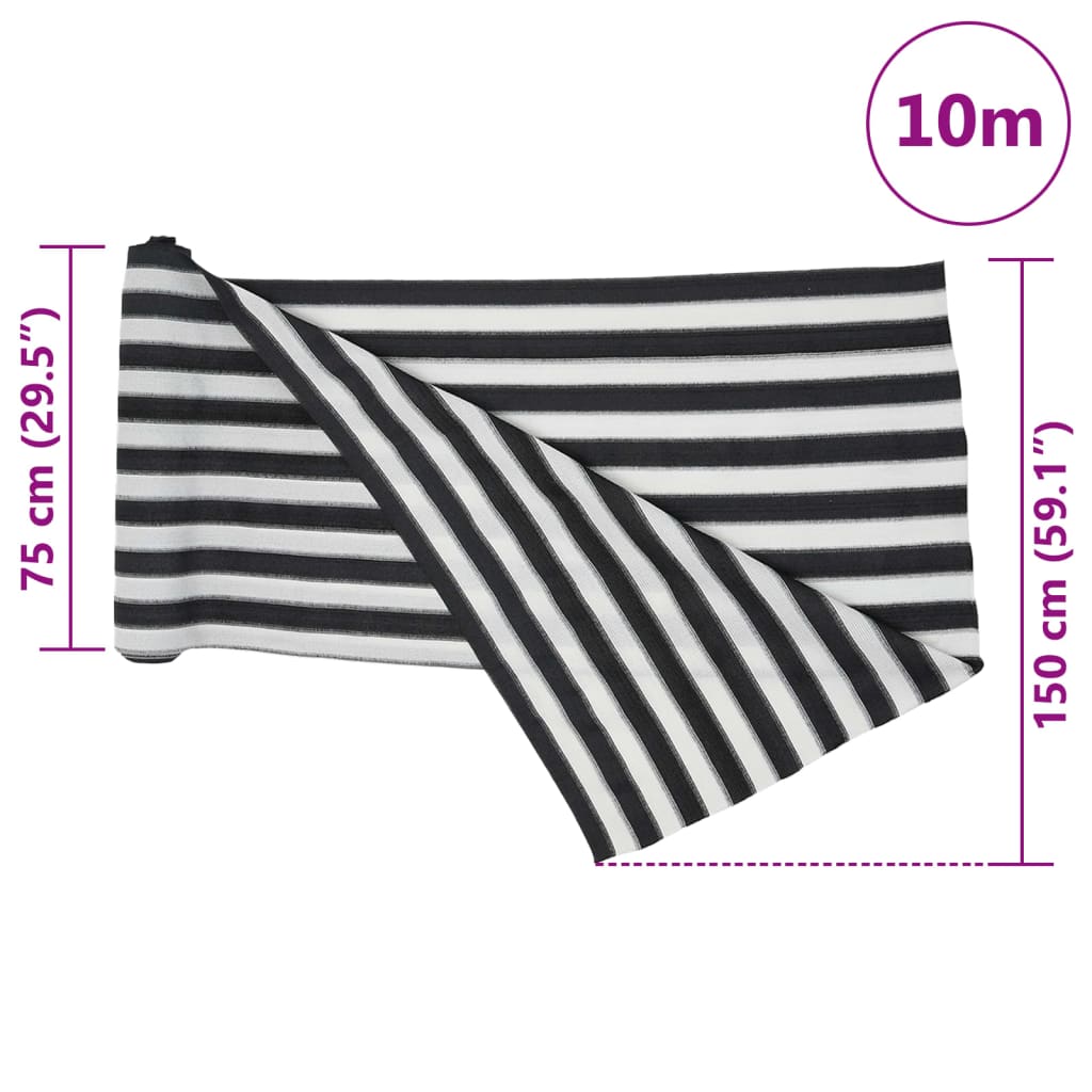 Plasă protecție intimitate antracit/alb 1,5x10 m HDPE 150 g/m²