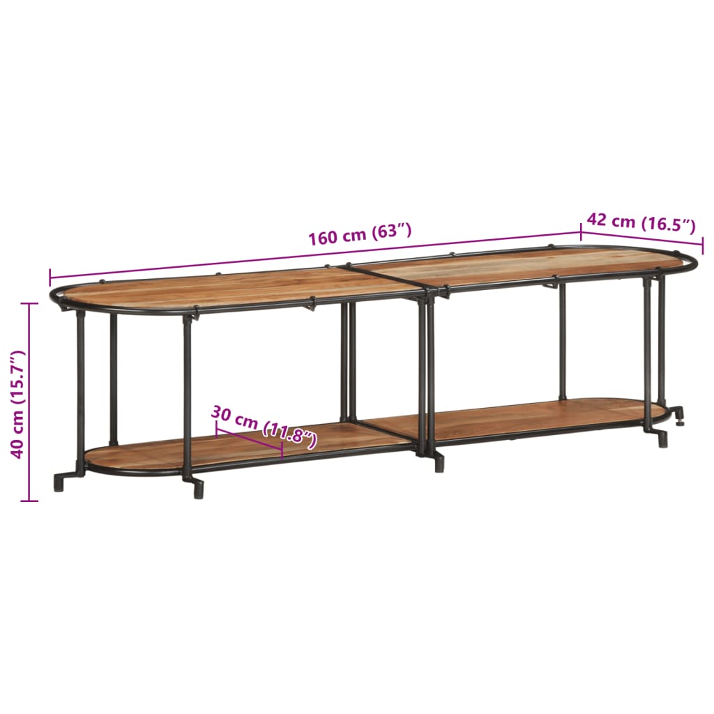 Dulap TV, 160x42x40 cm, lemn masiv de acacia