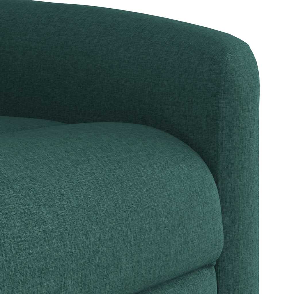 Fotoliu electric de masaj rabatabil, verde închis, textil