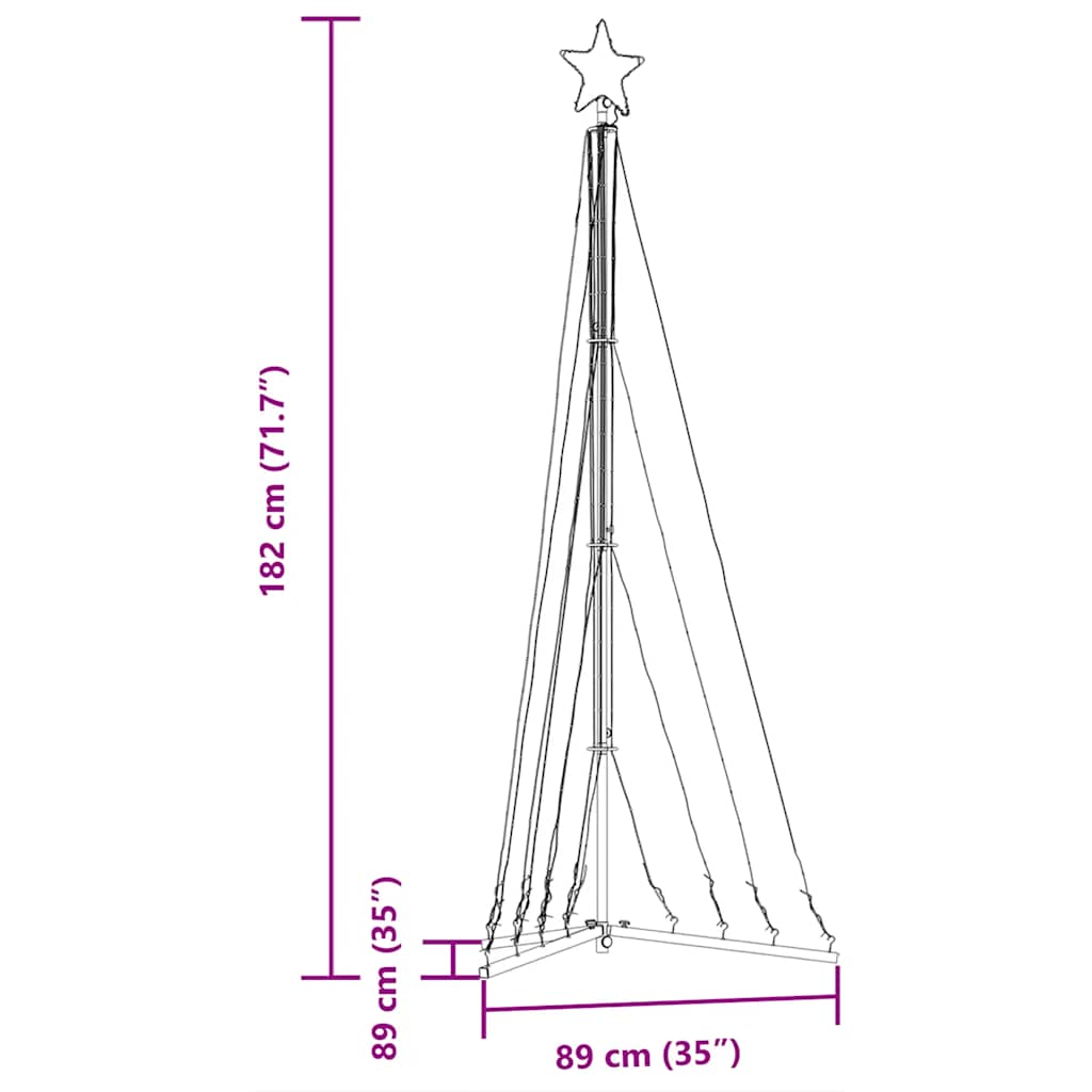 Pom de Crăciun LED 339 LED-uri Alb Cald 182 cm