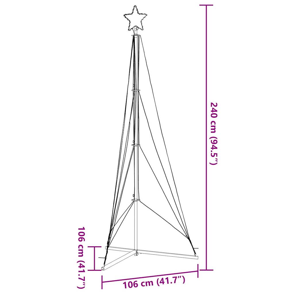 Pom de Crăciun LED 483 LED-uri Alb Rece 240 cm
