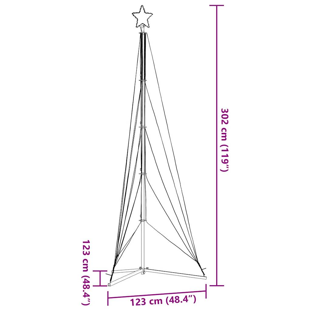 Pom de Crăciun LED 525 LED-uri colorate 302 cm