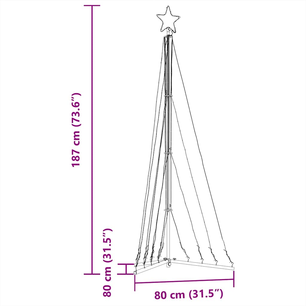 Pom de Crăciun LED 339 LED-uri Alb Cald 187 cm