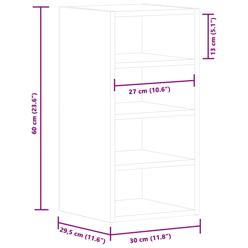 Dulap suspendat, alb, 30x29,5x60 cm, PAL