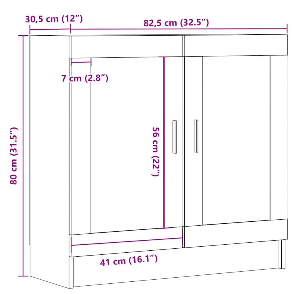 Bibliotecă, lemn vechi, 82,5x30,5x80 cm, lemn prelucrat