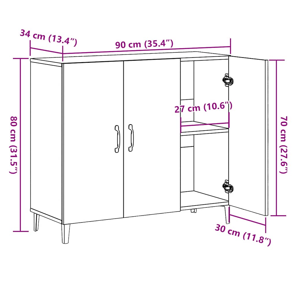 Dulap, lemn vechi, 90x34x80 cm, lemn prelucrat