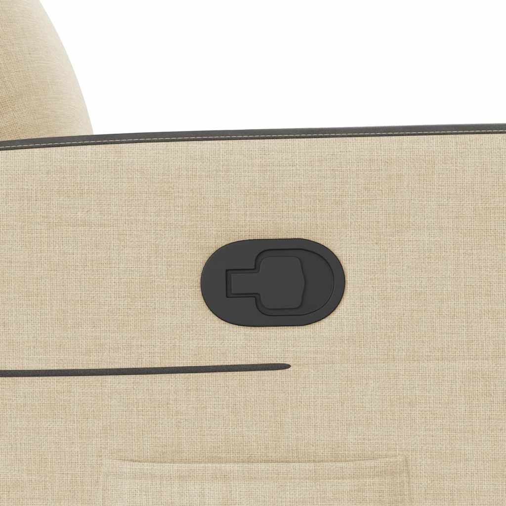 Fotoliu rabatabil cu ridicare pe verticală, crem, textil
