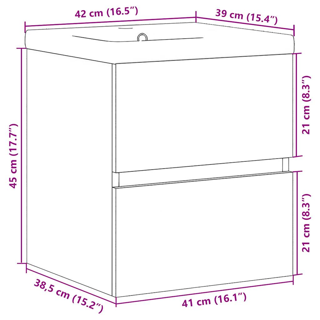 Set mobilier de baie, 2 piese, stejar sonoma, lemn prelucrat