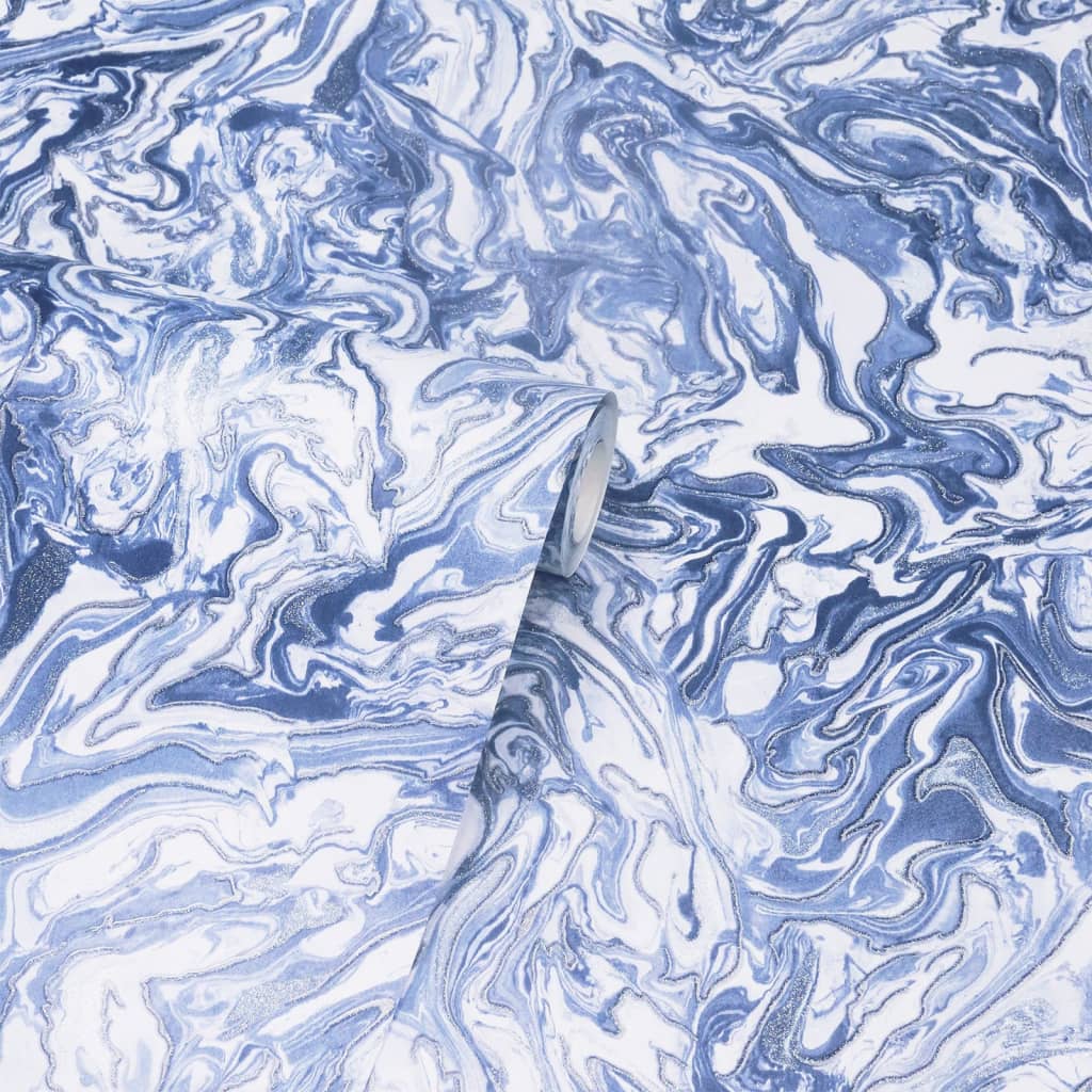 DUTCH WALLCOVERINGS Wallpaper "Liquid Marble", blue