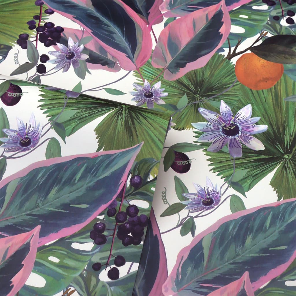 DUTCH WALLCOVERINGS Wallpaper "Passion Flower", white and green