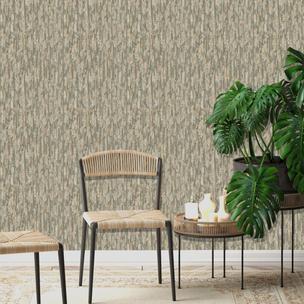DUTCH WALLCOVERINGS Tapet „Phoenix”, verde și bej