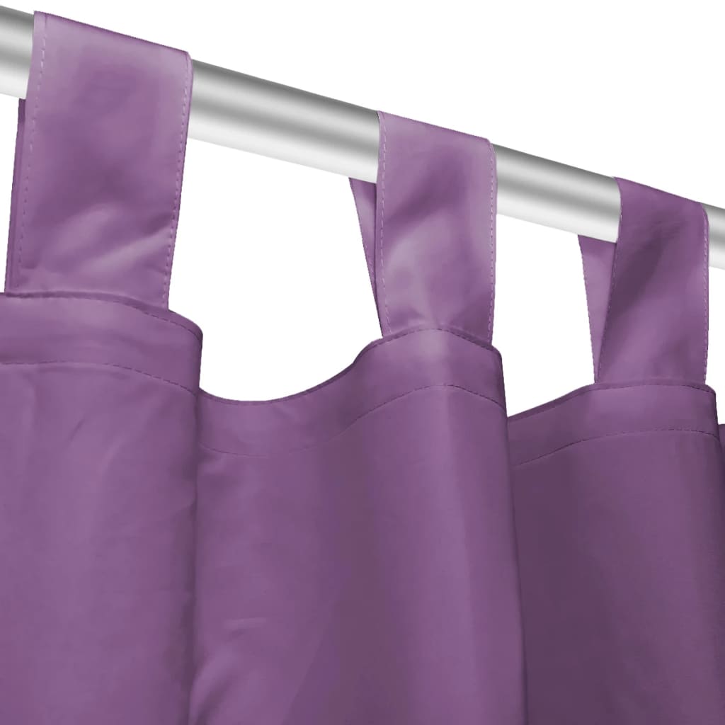 Draperii micro-satin cu bride, 2 buc, 140 x 175 cm, violet