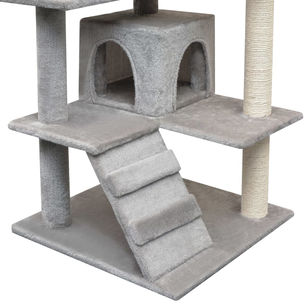 Ansamblu pentru pisici cu funie de sisal, 125 cm, gri