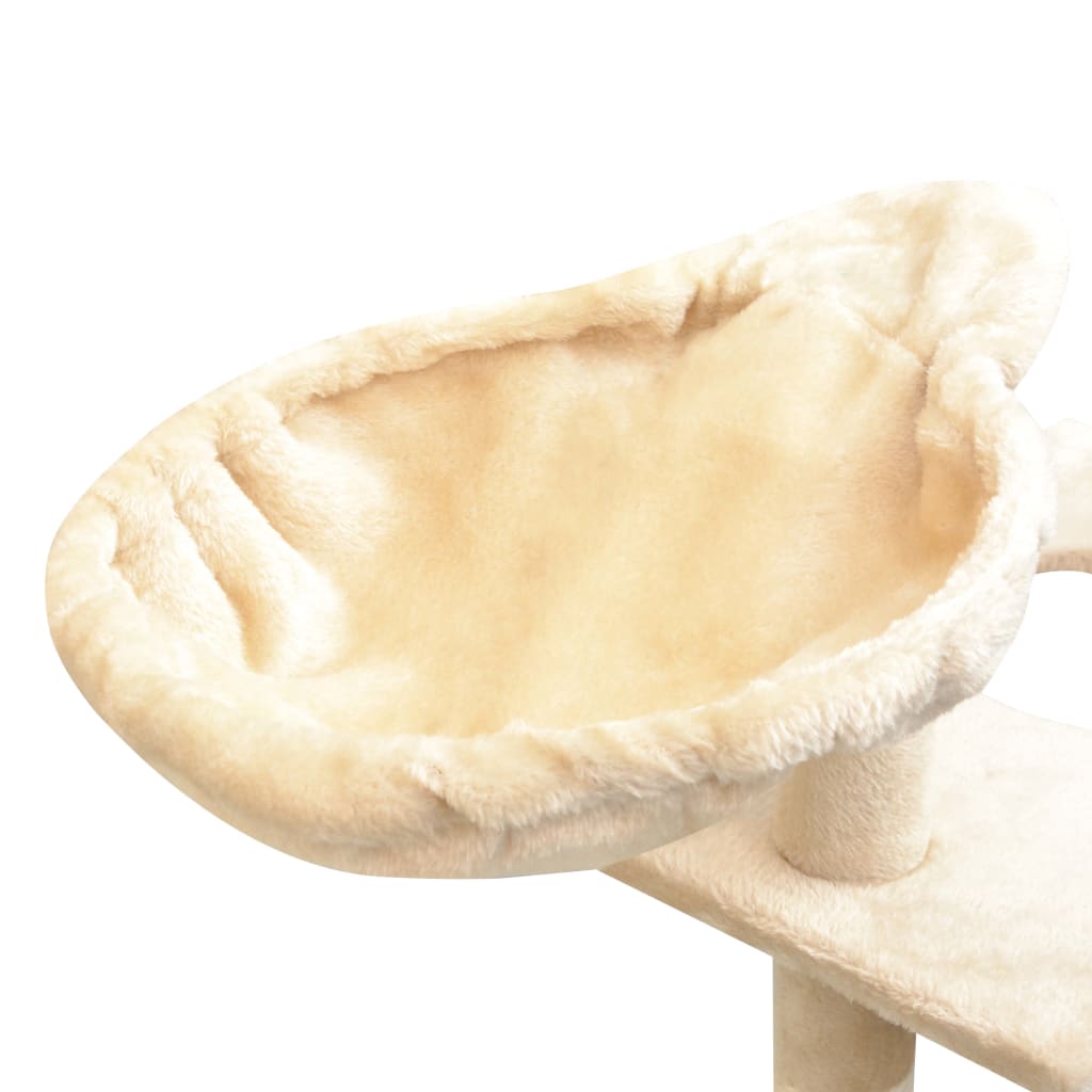 Ansamblu pentru pisici, stâlpi cu funie de sisal, 150 cm, bej