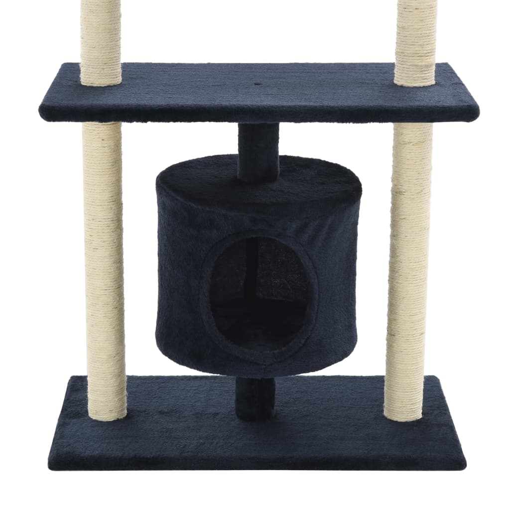 Ansamblu pisici, stâlpi din funie sisal, 95 cm Albastru închis