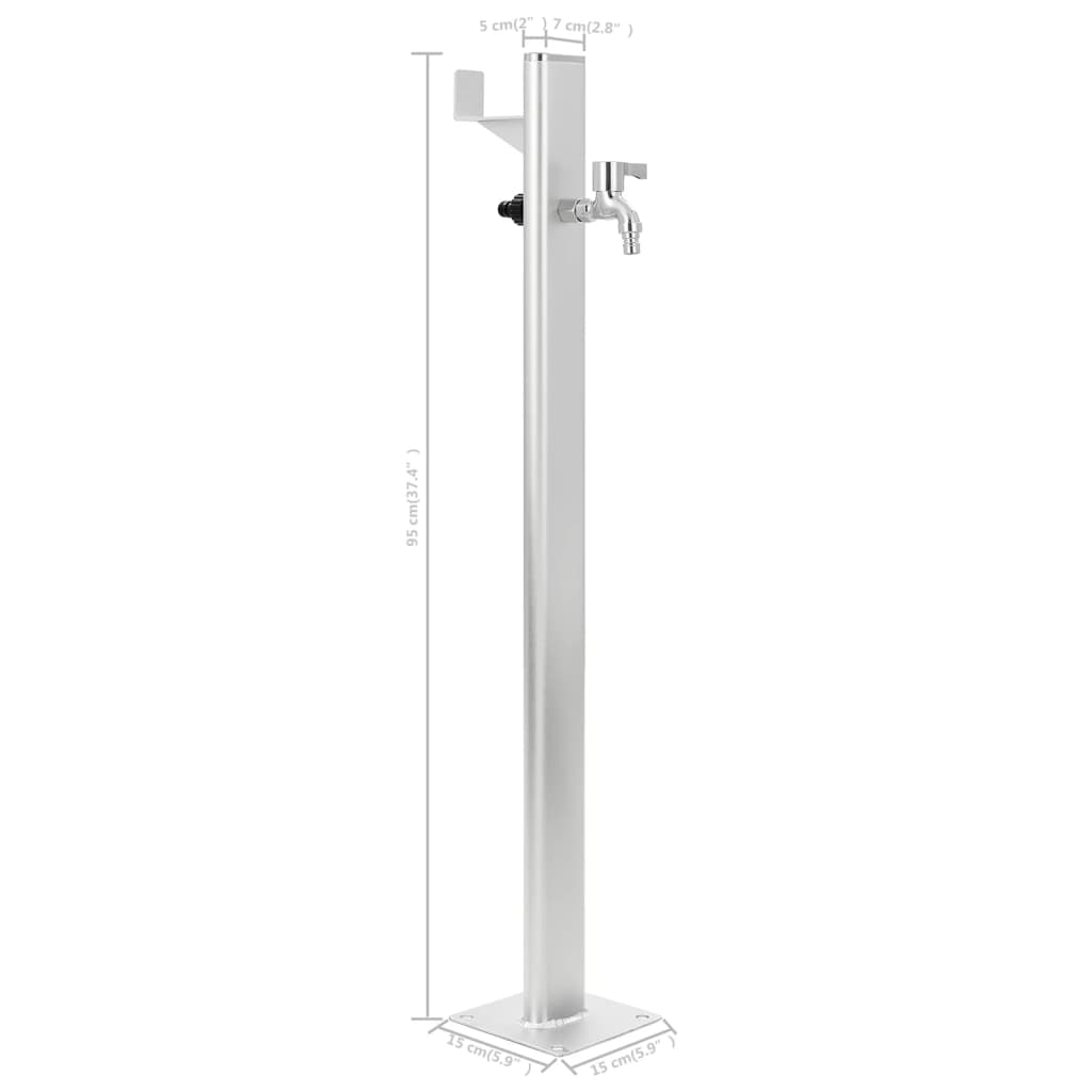 Coloană de apă de grădină, 95 cm, aluminiu