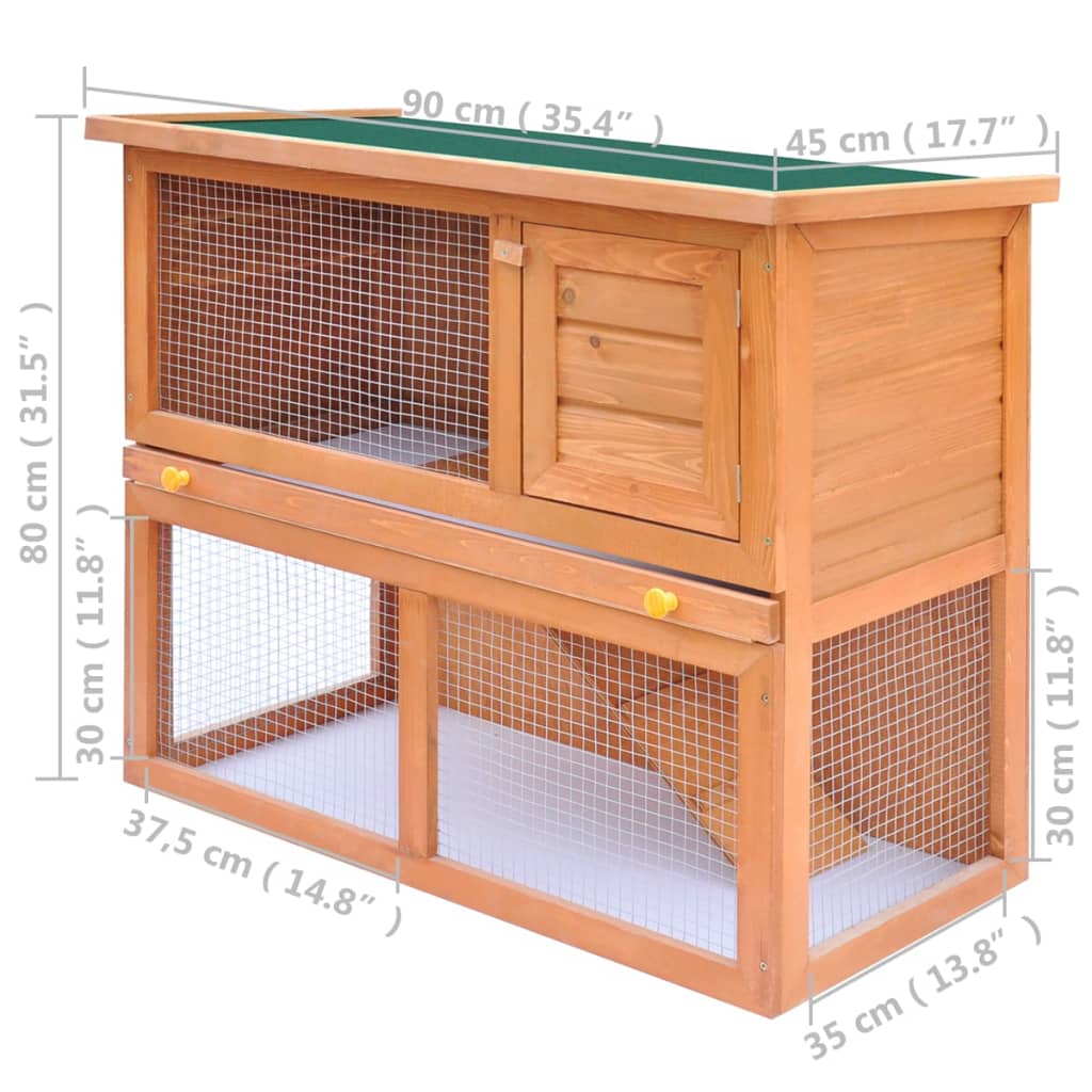Outdoor rabbit cage small animal shelter cage, 1 door, wood