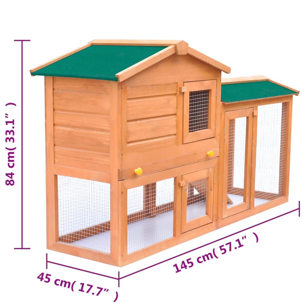 Outdoor rabbit cage, small animal shelter, wood