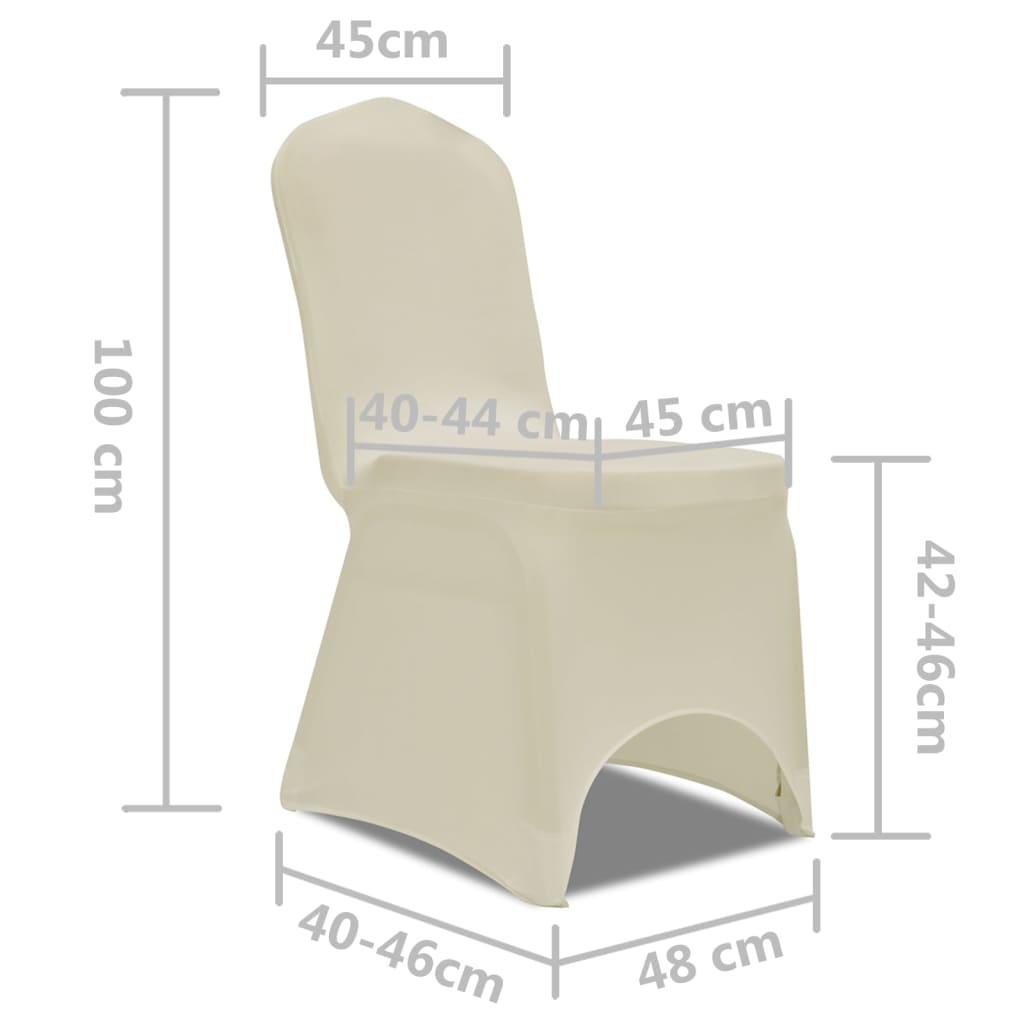 Husă de scaun elastică, 50 buc., crem