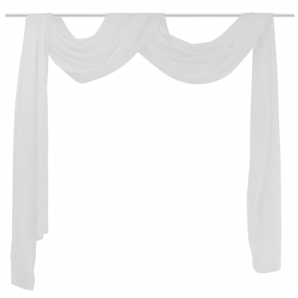 Transparent voile drapery 140 x 600 cm, white