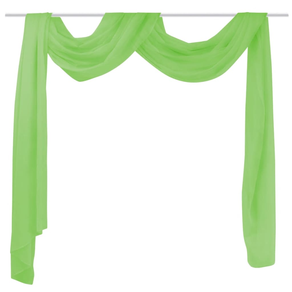 Transparent voile drapery 140 x 600 cm, green