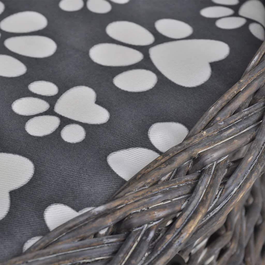 Cat set/bed/scratching post, with cushion, wicker