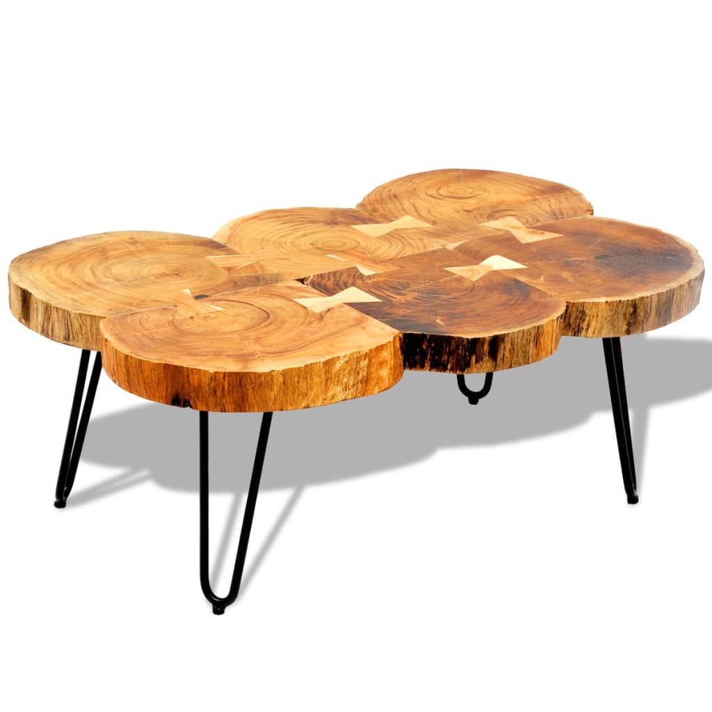 Coffee table, 35 cm, 6 knobs, solid sheesham wood