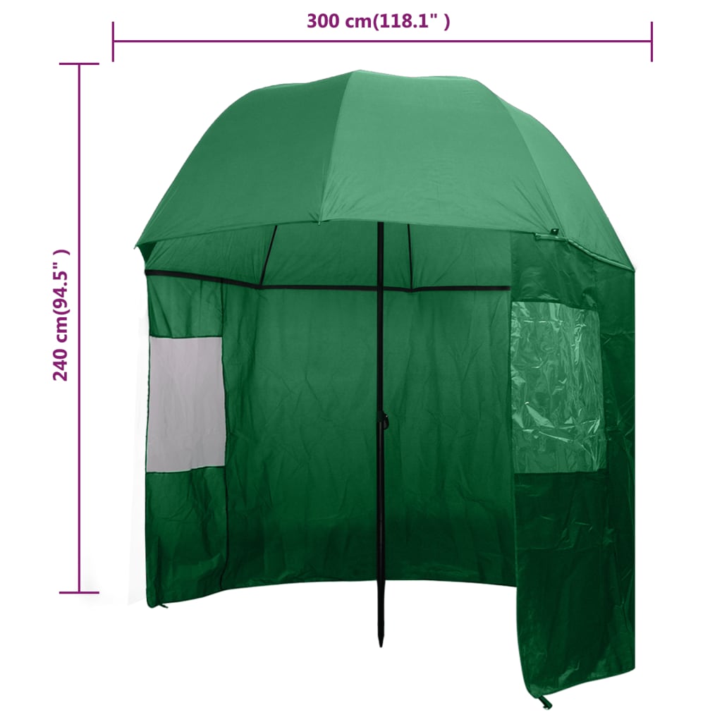 Umbrelă pentru pescuit, 300 x 240 cm, verde
