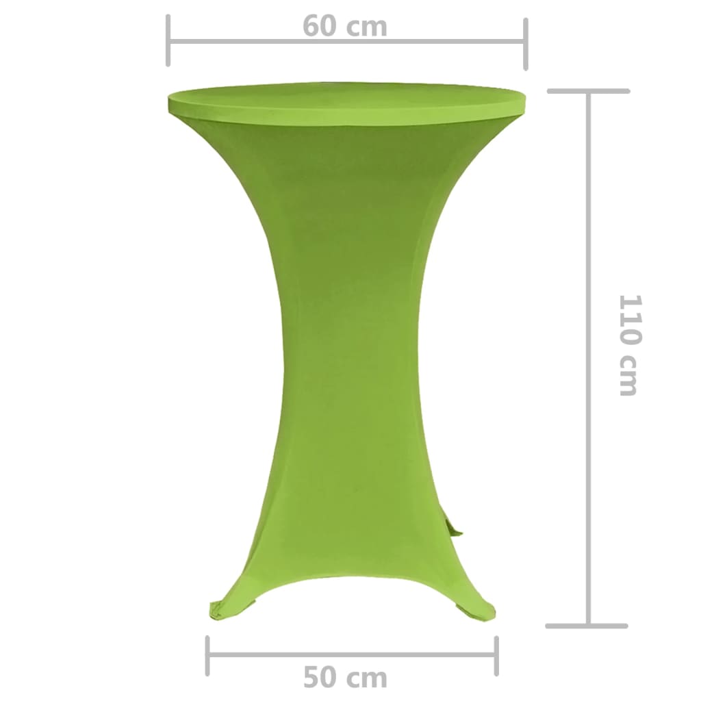 Elastic table cover, 2 pcs., green, 60 cm