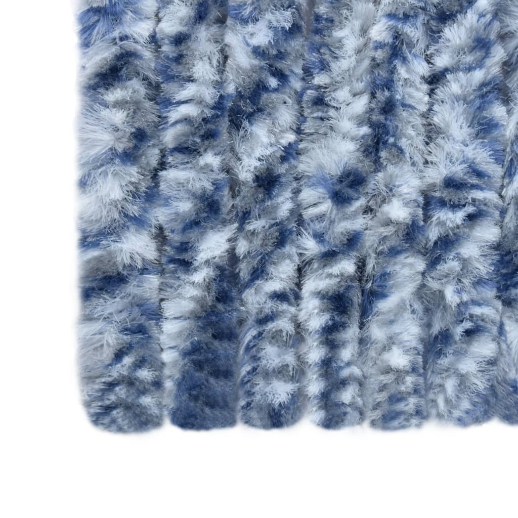 Insect curtain, blue, white, silver, 56x185 cm, Chenille
