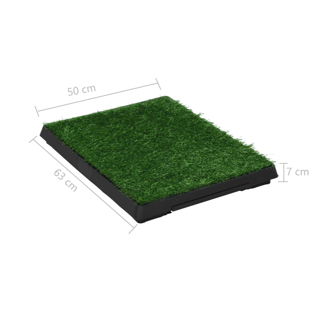 Pet toilet 2 pcs artificial grass tray 63x50x7cm