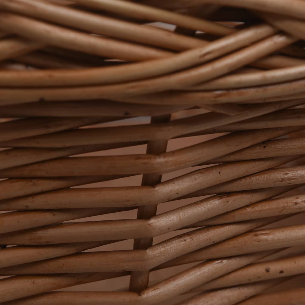 Front bicycle basket with lid, 50x45x35 cm, natural willow
