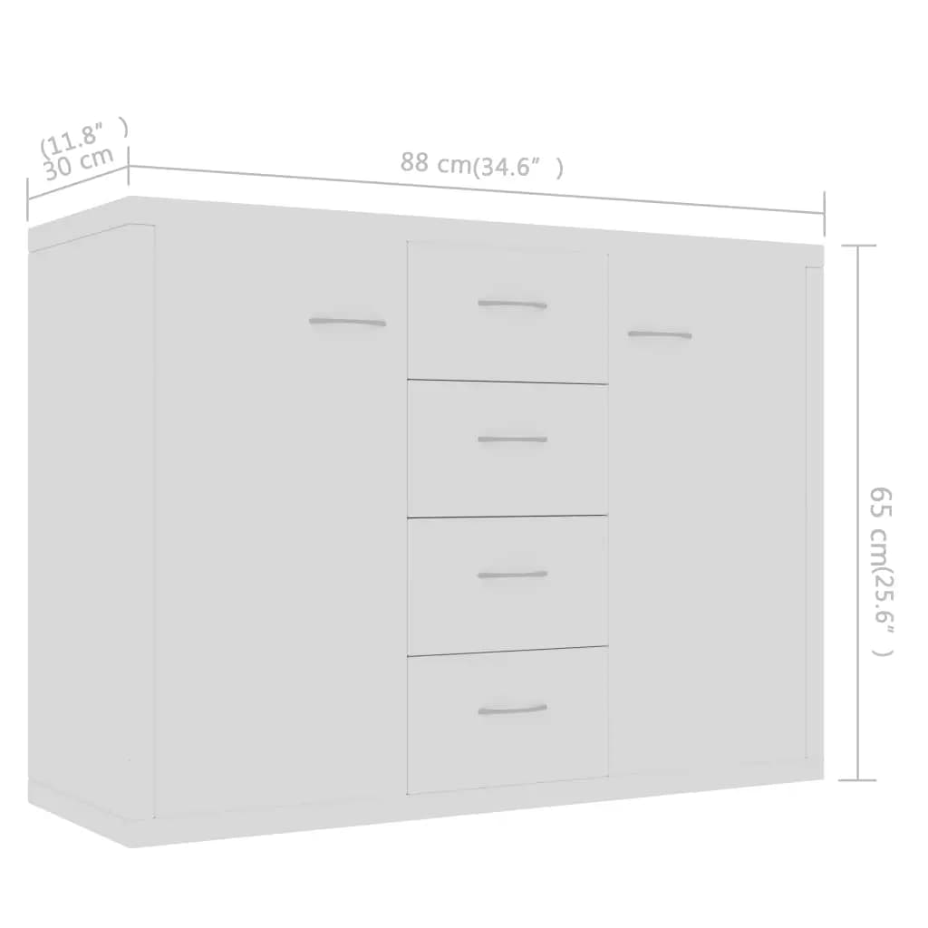 Sideboard, white, 88 x 30 x 65 cm, chipboard