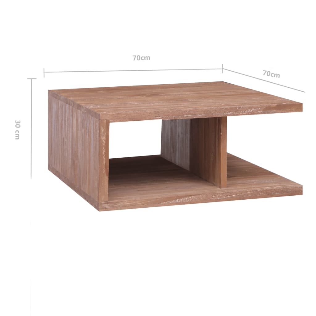 Coffee table, 70x70x30 cm, solid teak wood