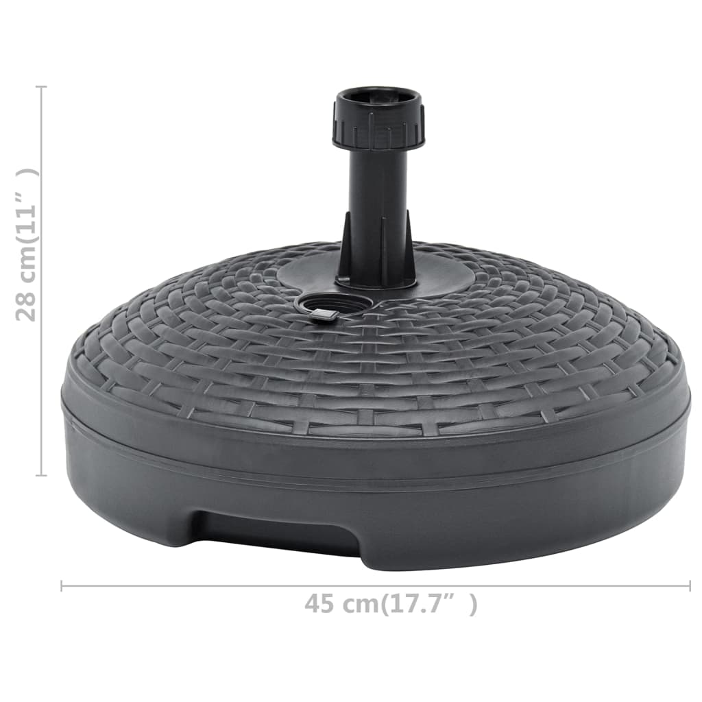 Suport umbrelă umplut nisip/apă antracit 20 L plastic ratan
