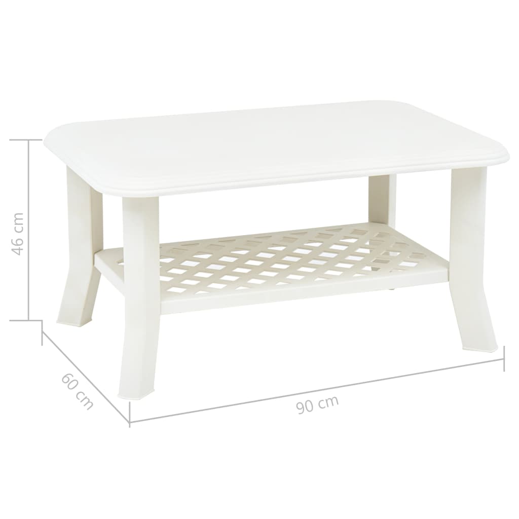 Coffee table, white, 90 x 60 x 46 cm, plastic