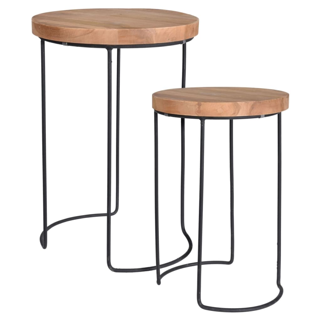 H&S Collection Set of side tables, 2 pieces, teak