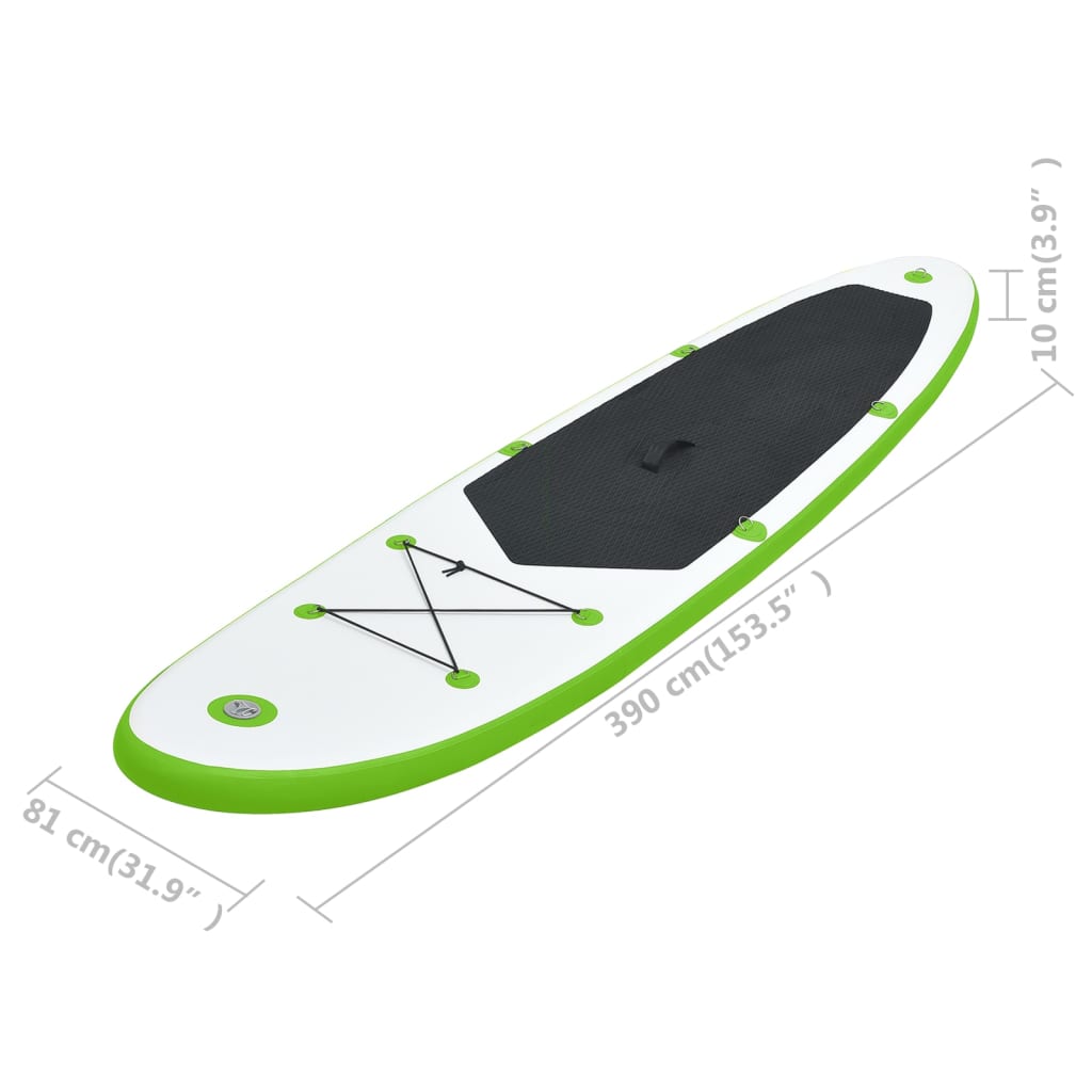 Inflatable SUP board set, green and white