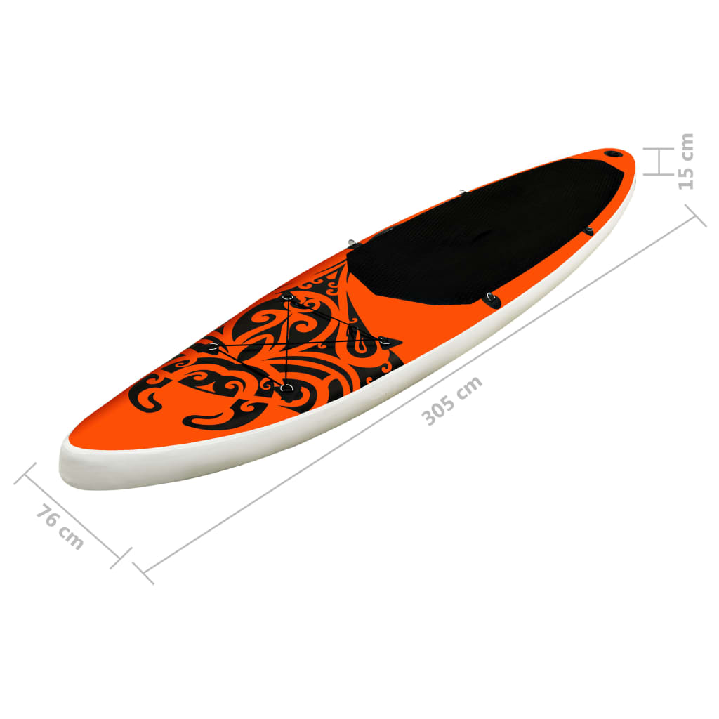 Inflatable SUP board set, orange, 305x76x15 cm