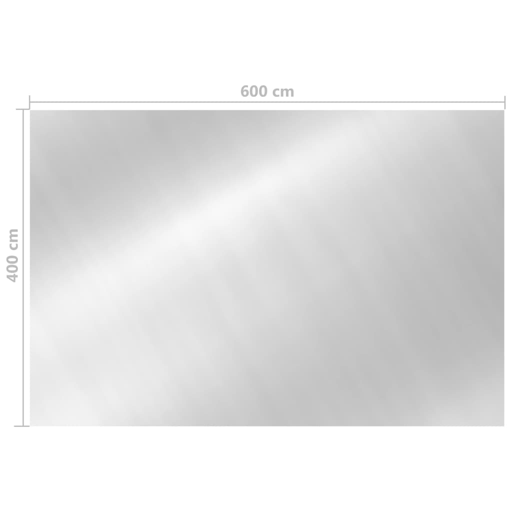 Floating solar foil pool rectangular silver 6x4m PE